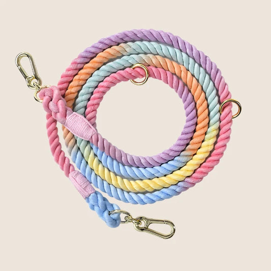 Laisse pour chien ajustable couleurs pastel multicolor